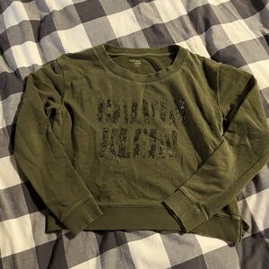 CK green cropped sweater